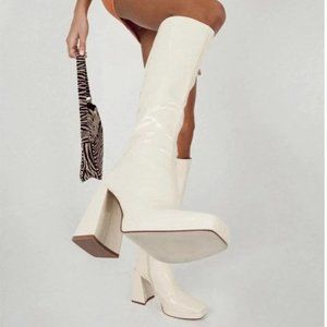 Princess Polly Montgomery High Nude Heel knee high boot